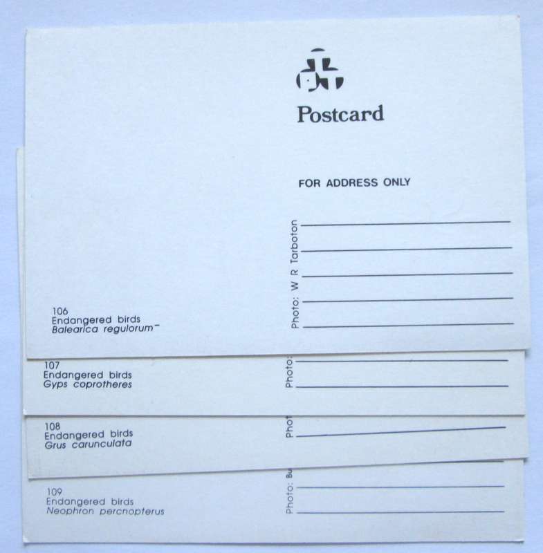 1991 Ngqeleni Edangered Birds Post Cards