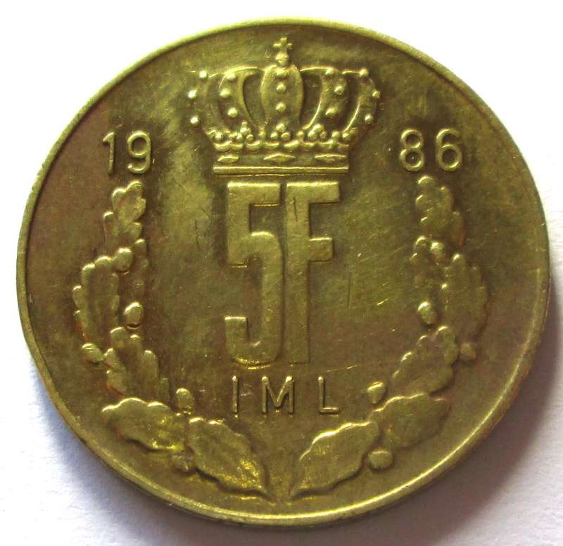 1986 Luxembourg 5 Francs
