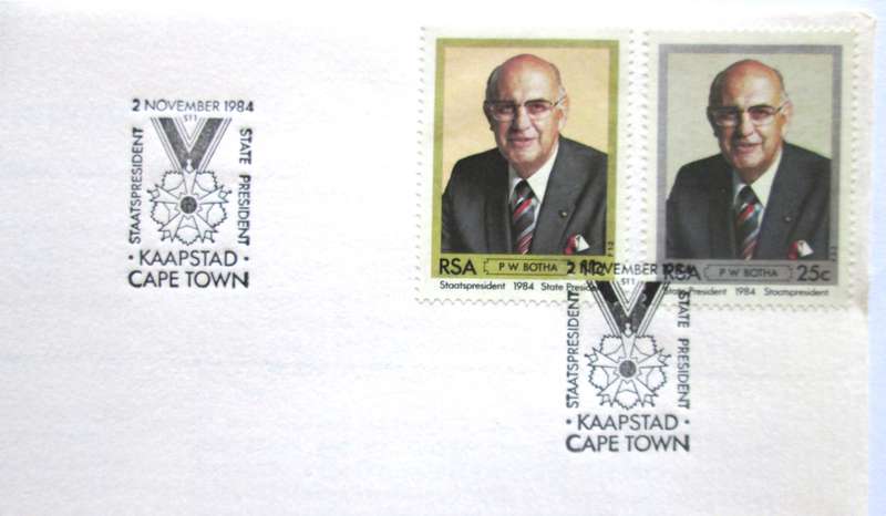 1984 Staatspresident P W Botha First Day Cover