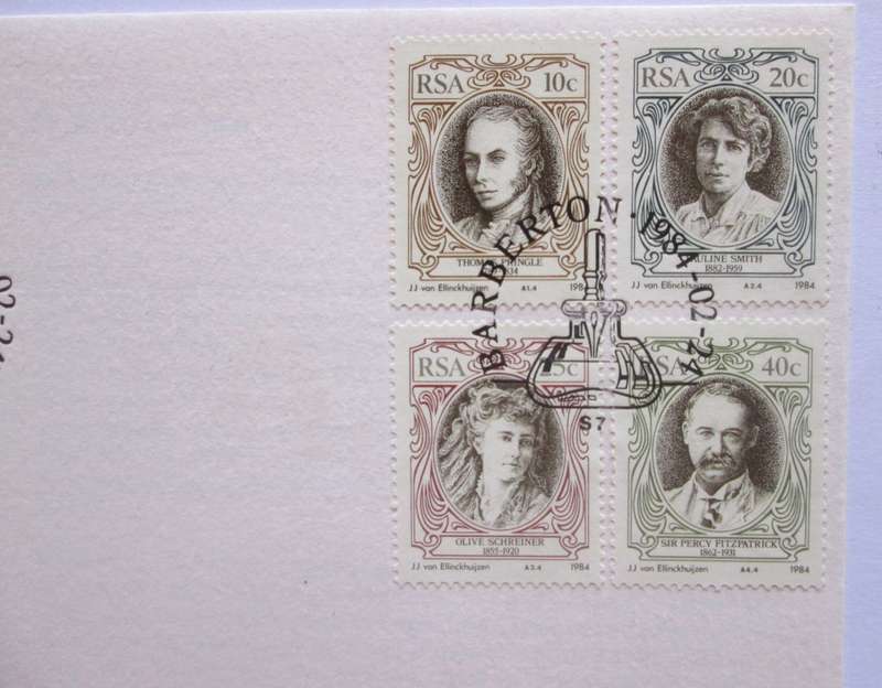 1984 Barberton English Writers of South Africa First Day Cover