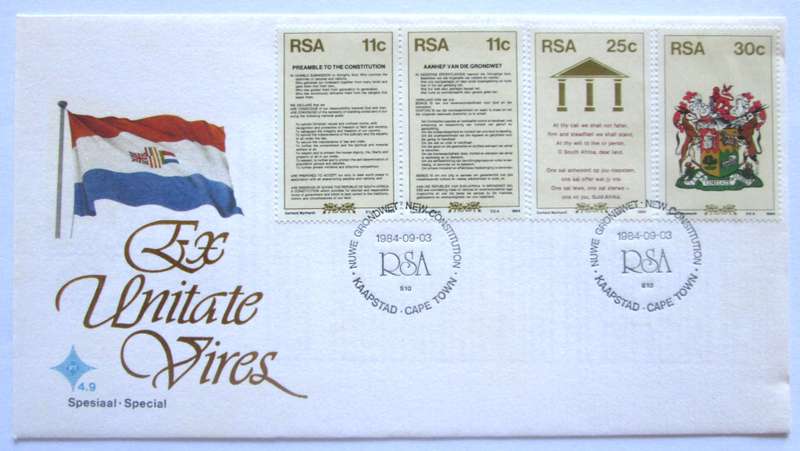 1984 New Constitution of South Africa First Day Cover