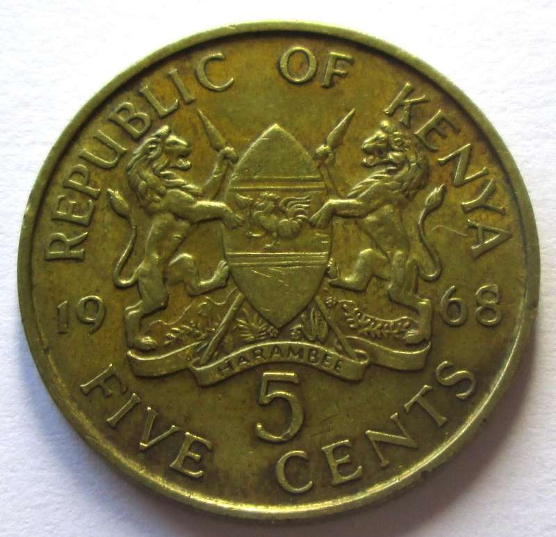 1968 Kenya 5 Cents