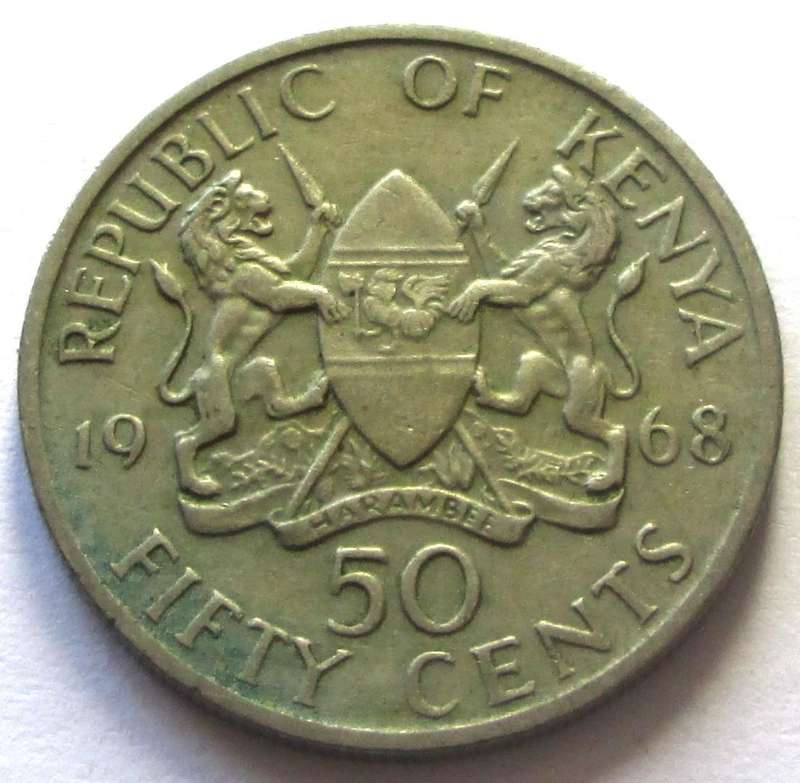 1968 Kenya 50 Cents