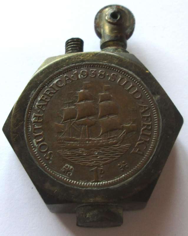 Handmade Lighter made from Union of South Africa 1938
