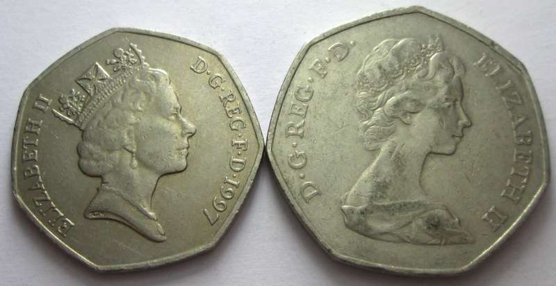 50 Pence Great Britain 1973 + 1997