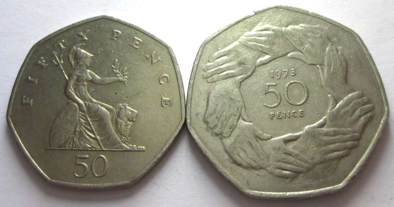 50 Pence Great Britain 1973 + 1997