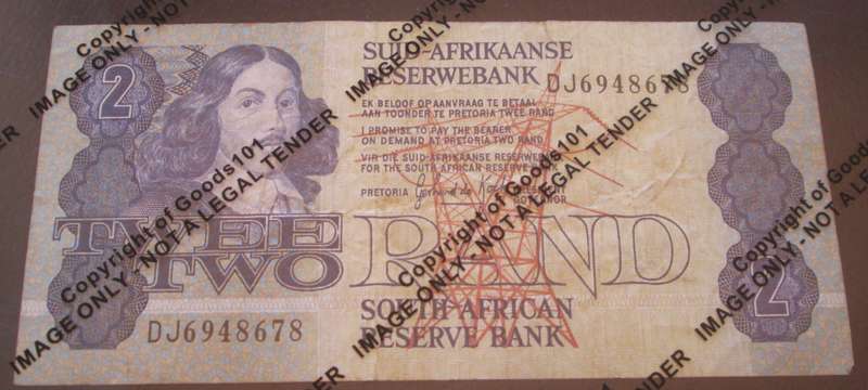 Two Rand Republic of South Africa Serial Nr DJ6948678