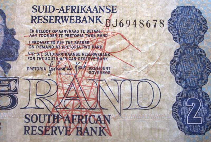 Two Rand Republic of South Africa Serial Nr DJ6948678