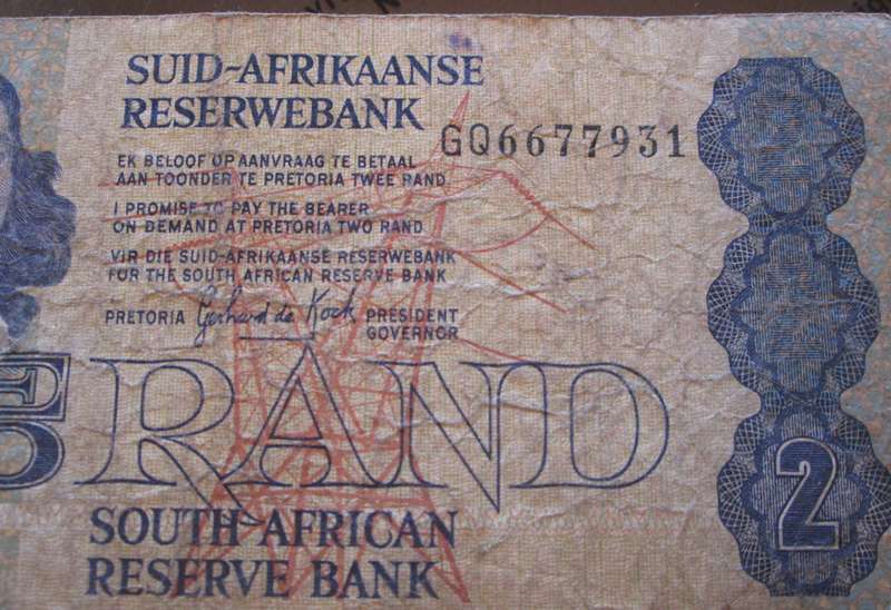 Two Rand Republic of South Africa Serial Nr GQ6677931