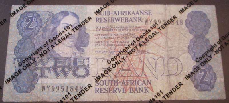 Two Rand Republic of South Africa Serial Nr WY9951848 Replacement Note