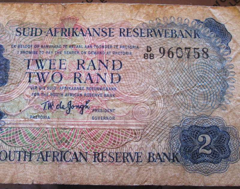 Two Rand Republic of South Africa Serial Nr D88 960758