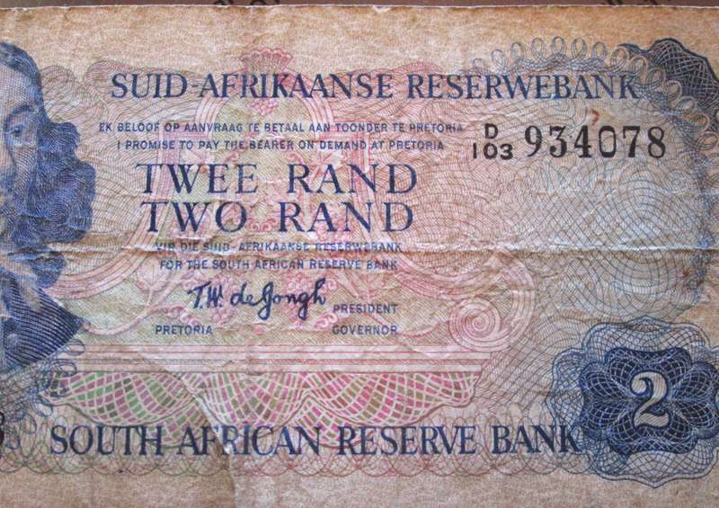 Two Rand Republic of South Africa Serial Nr DI03 934078