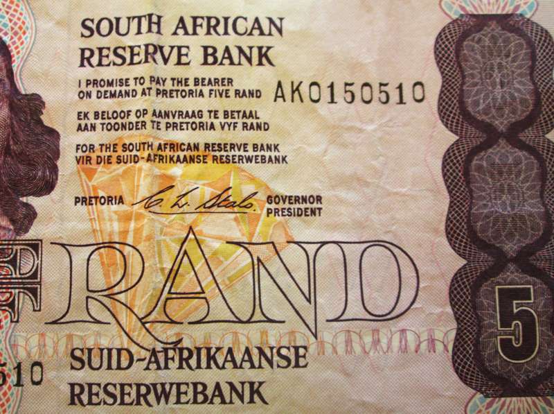 Five Rand Republic of South Africa Serial Nr AK0150510