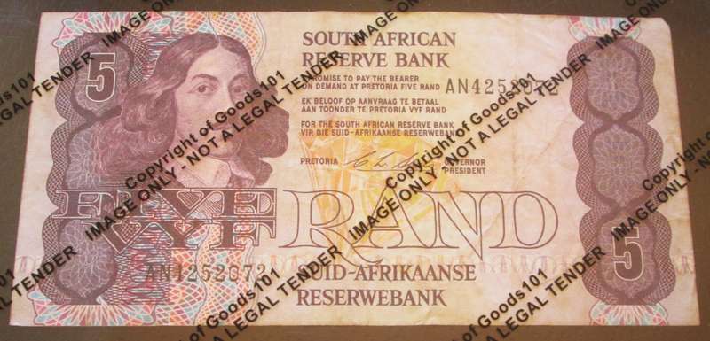 Five Rand Republic of South Africa Serial Nr AN4252072