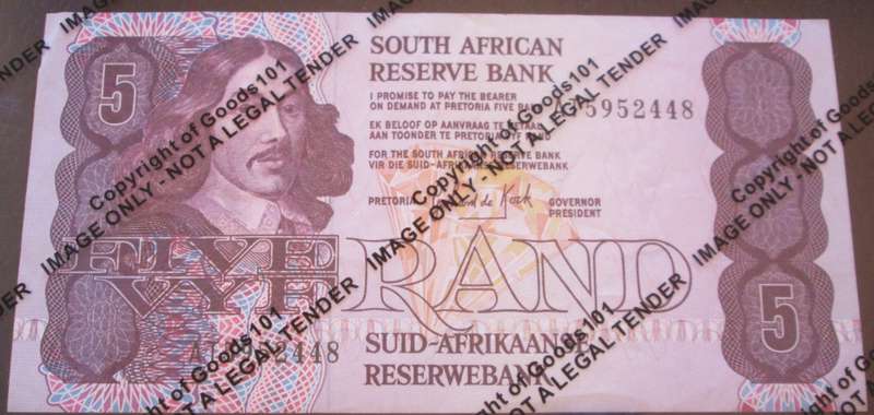 Five Rand Republic of South Africa Serial Nr AT5952448