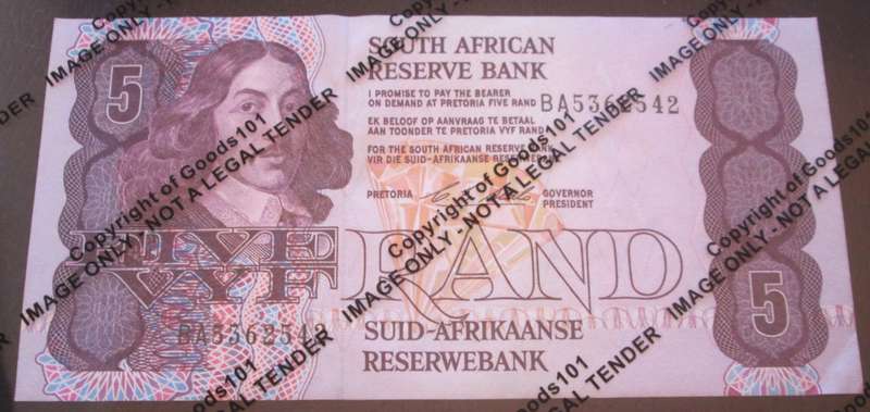 Five Rand Republic of South Africa Serial Nr BA5362542