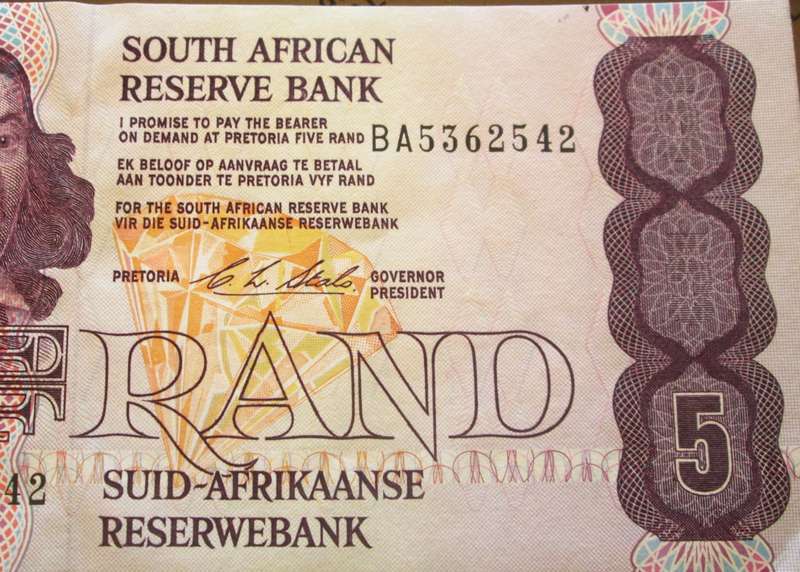 Five Rand Republic of South Africa Serial Nr BA5362542