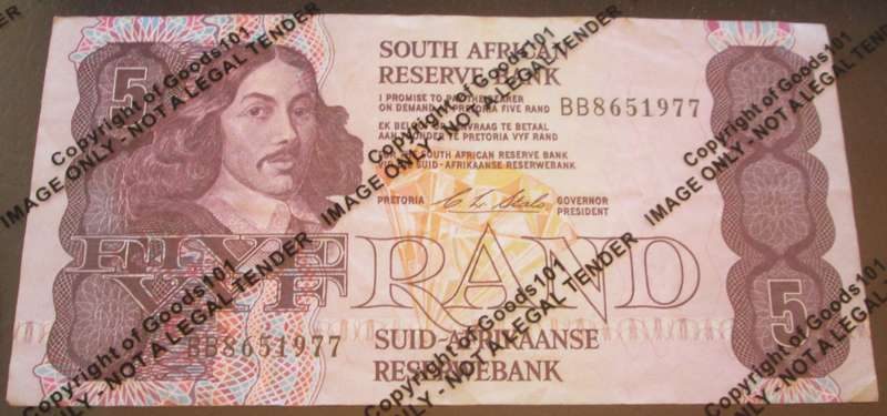 Five Rand Republic of South Africa Serial Nr BB8651977