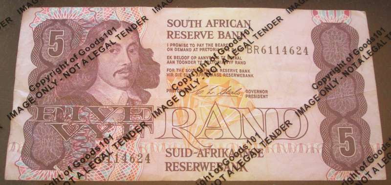 Five Rand Republic of South Africa Serial Nr BR6114624