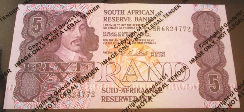 Five Rand Republic of South Africa Serial Nr BR6824772