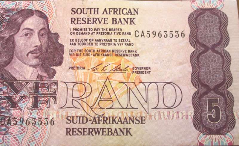 Five Rand Republic of South Africa Serial Nr CA5963536