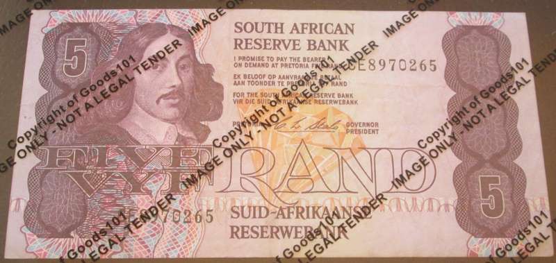 Five Rand Republic of South Africa Serial Nr CE8970265