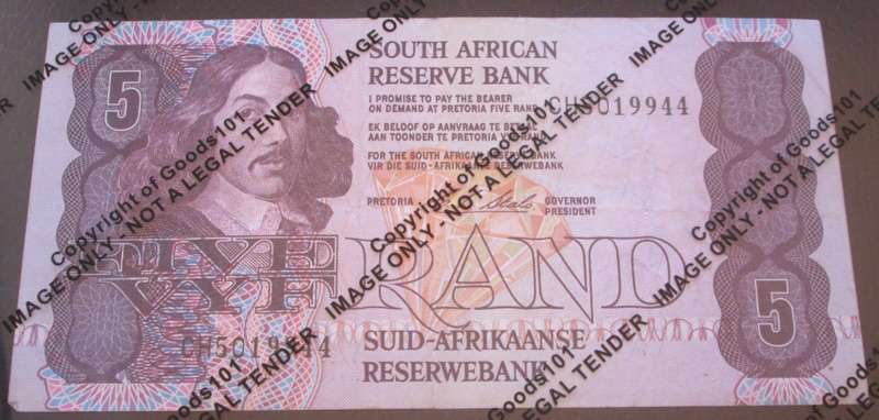Five Rand Republic of South Africa Serial Nr CH5019944