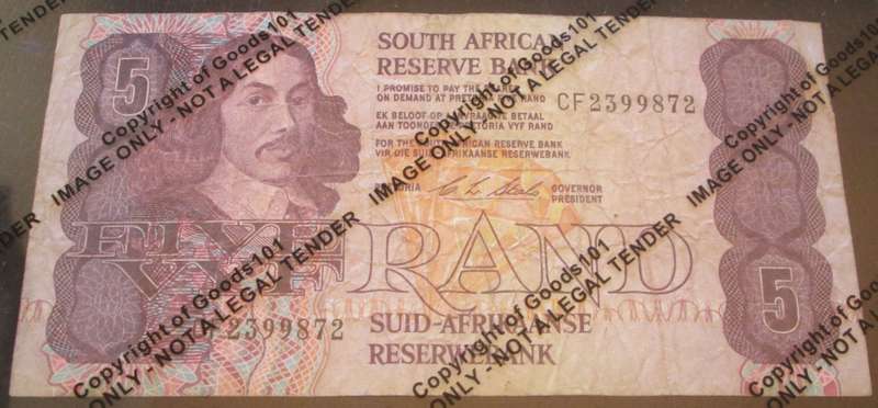 Five Rand Republic of South Africa Serial Nr CF2399872
