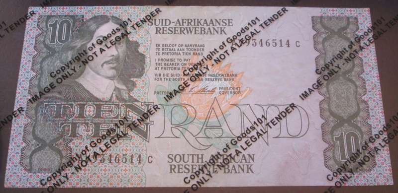 Ten Rand Republic of South Africa Serial Nr AV9346514 C