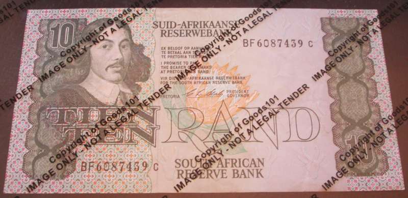 Ten Rand Republic of South Africa Serial Nr BF6087439 C