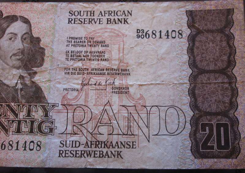 Twenty Rand Republic of South Africa Serial Nr C390 681408