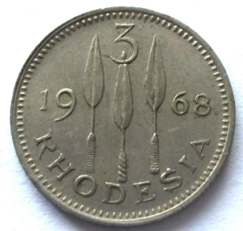 1968 Rhodesia 3 Pence