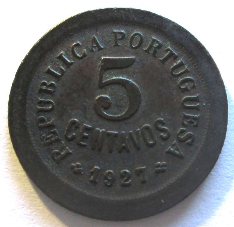1927 Portugal 5 Centavos