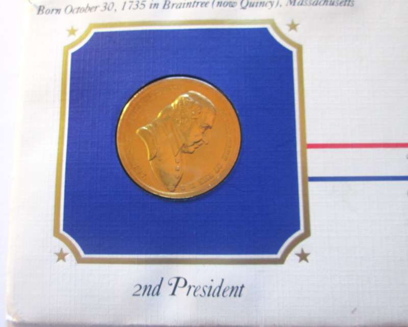 John Adams 2nd President US Mint Presidential Medal Postal Cover 1983