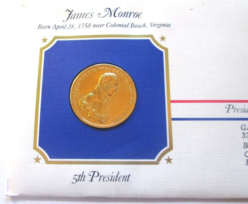 James Monroe 5th President US Mint Presidential Medal Postal Cover 1983