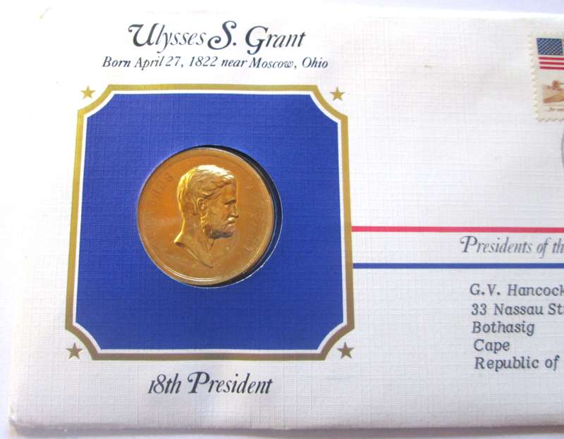 Ulysses S Grant 18th President US Mint Presidential Medal Postal Cover 1983