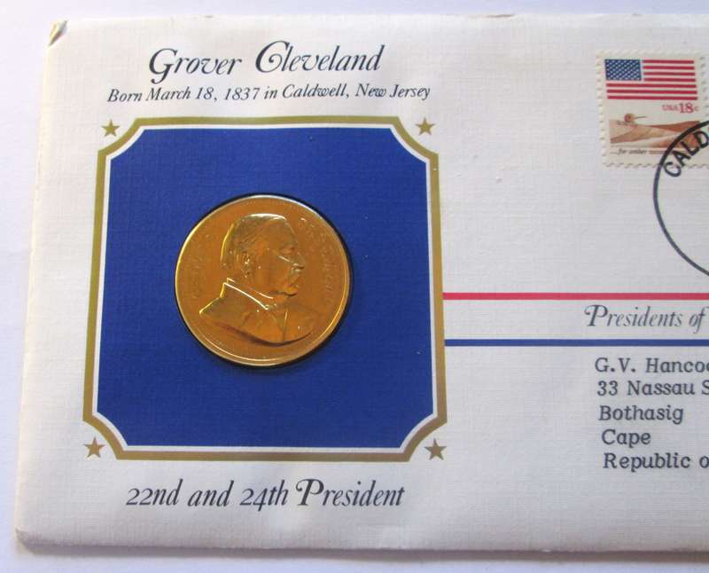 Grover Cleveland 22nd and 24th President US Mint Presidential Medal Postal Cover 1983