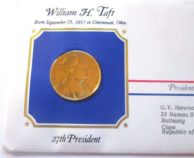 William H Taft 27th President US Mint Presidential Medal Postal Cover 1983