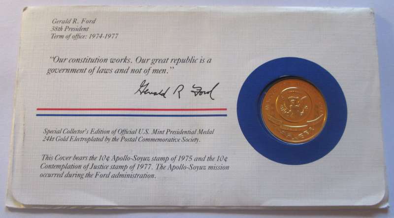 1983 Gerald R Ford 38th President US Mint Presidential Medal Postal Cover