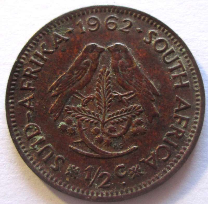 1962 Republic of South Africa Half Cent