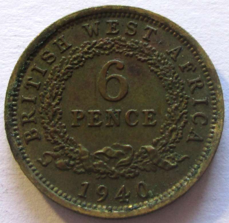 1940 British West Africa 6 Pence