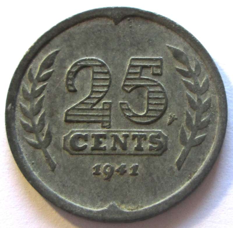 1941 Netherlands 25 Cents
