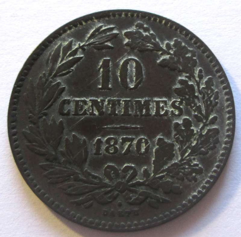 1870 Luxembourg 10 Centimes