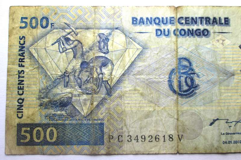 2002 - 2022 Congo 500 Francs Serial Nr PC 3492618 V