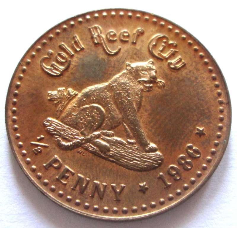 1986 Gold Reef City Half Penny Token