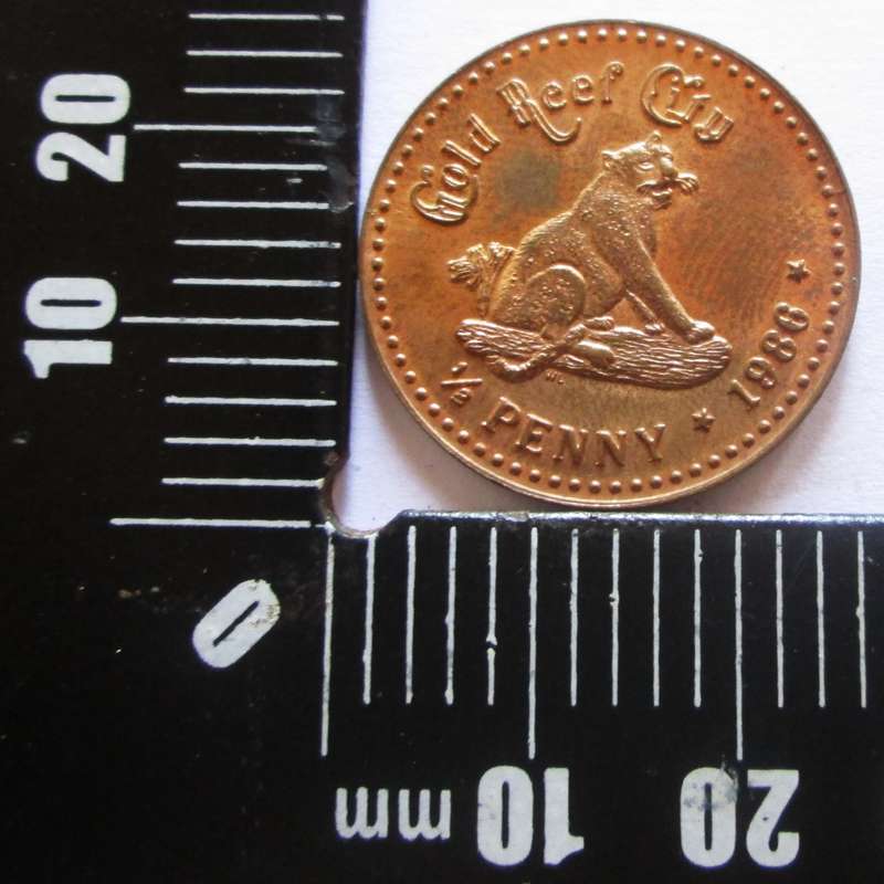 1986 Gold Reef City Half Penny Token