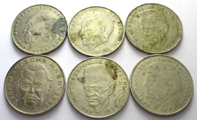 2 Mark Germany 1973 + 1975 + 1986 + 1989 + 1990 + 1994