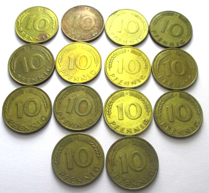 10 Pfennig Germany 1949 - 1950 + 1966 + 1969 - 1979