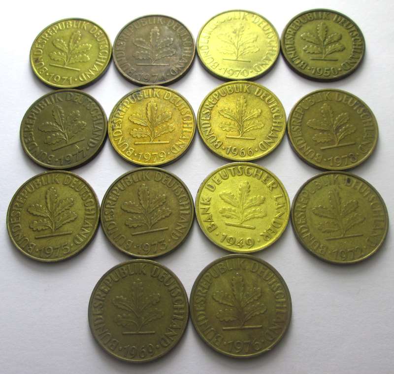 10 Pfennig Germany 1949 - 1950 + 1966 + 1969 - 1979