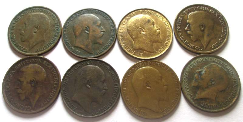 Half Penny Great Britain 1907 - 1910 + 1916 - 1917 + 1919 + 1922